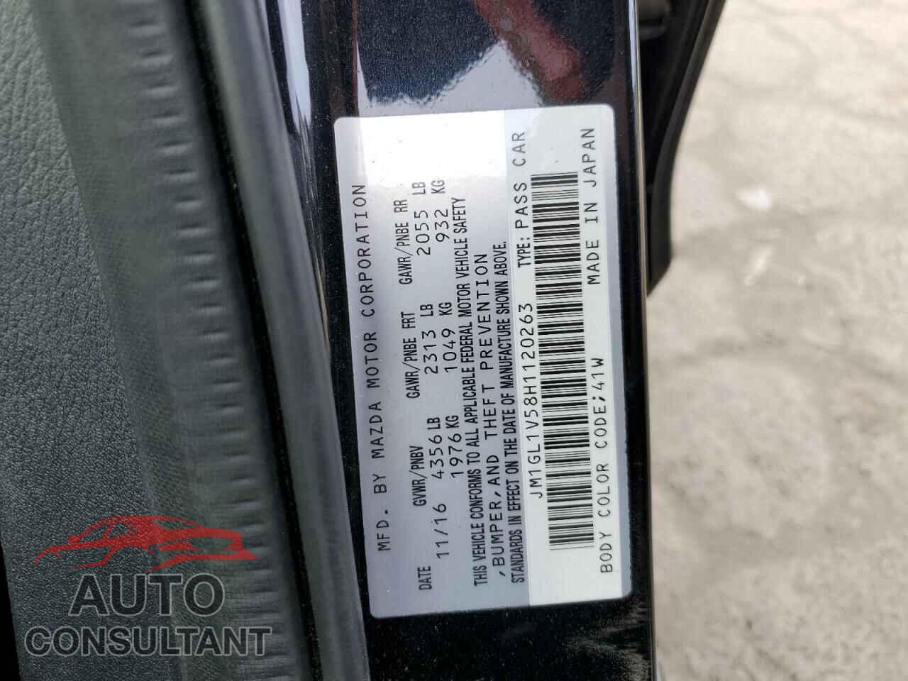 MAZDA 6 2017 - JM1GL1V58H1120263