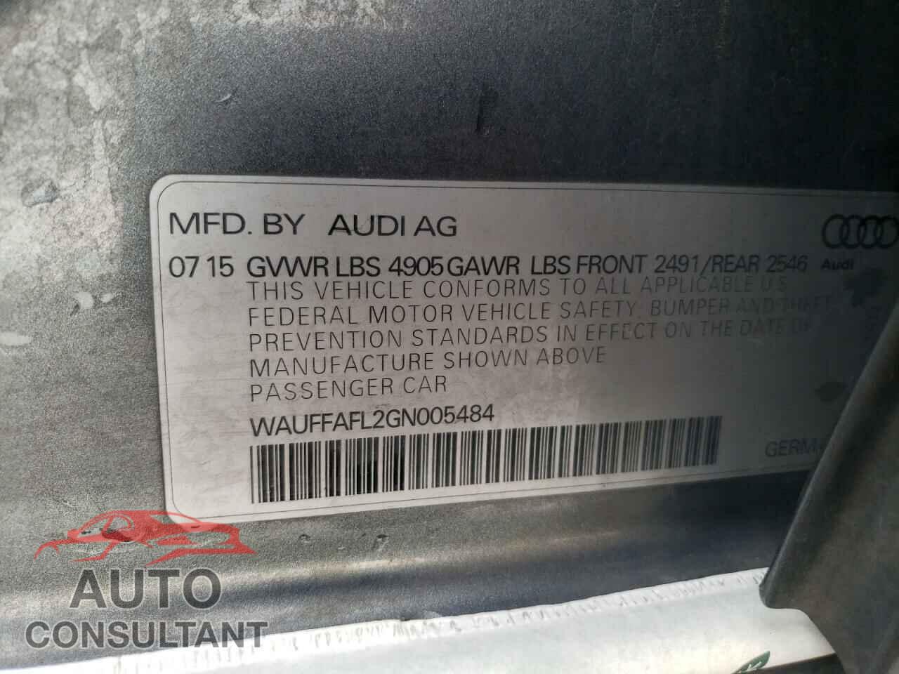 AUDI A4 2016 - WAUFFAFL2GN005484