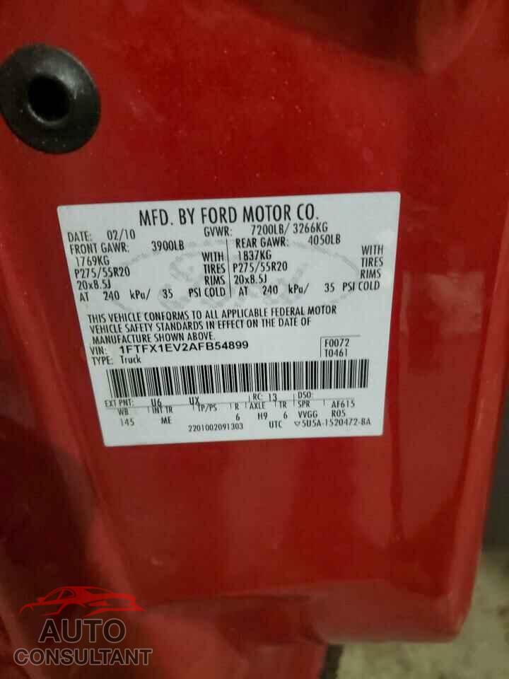 FORD F-150 2010 - 1FTFX1EV2AFB54899