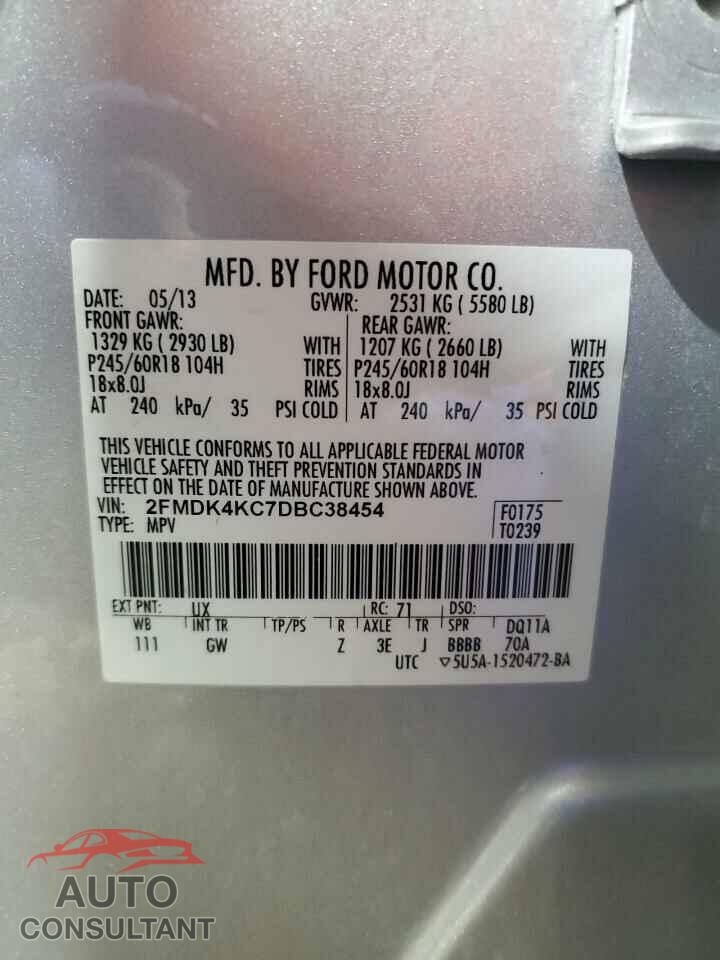 FORD EDGE 2013 - 2FMDK4KC7DBC38454