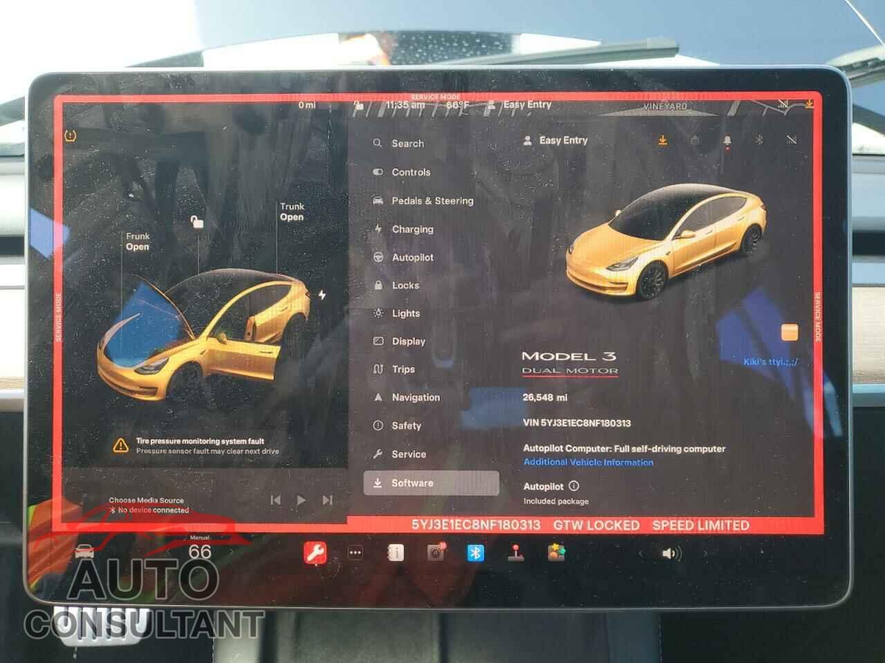 TESLA MODEL 3 2022 - 5YJ3E1EC8NF180313