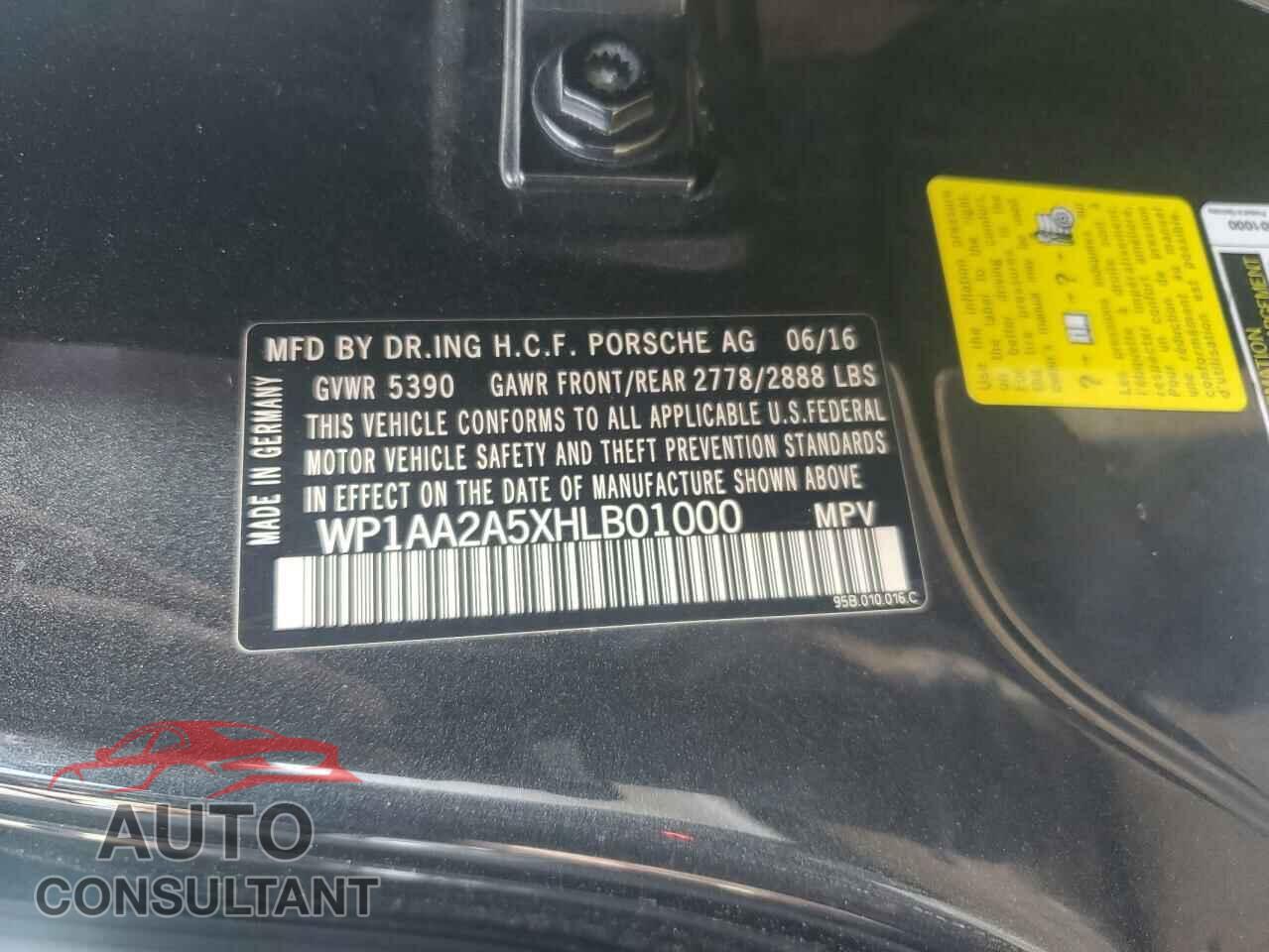 PORSCHE MACAN 2017 - WP1AA2A5XHLB01000