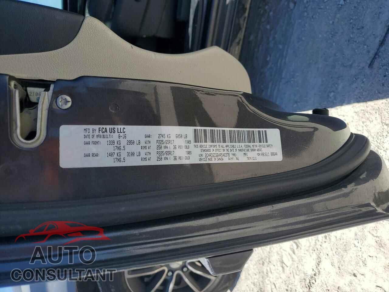 DODGE CARAVAN 2017 - 2C4RDGCG6HR546378