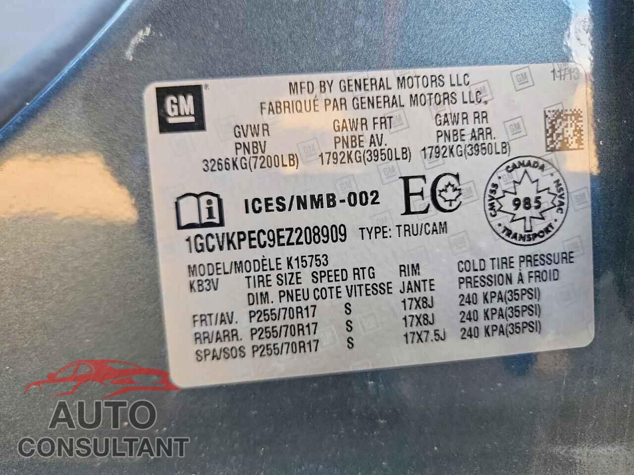 CHEVROLET SILVERADO 2014 - 1GCVKPEC9EZ208909