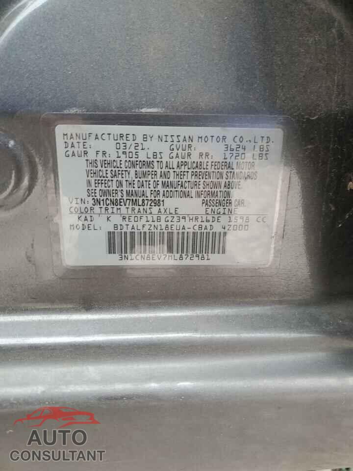 NISSAN VERSA 2021 - 3N1CN8EV7ML872981