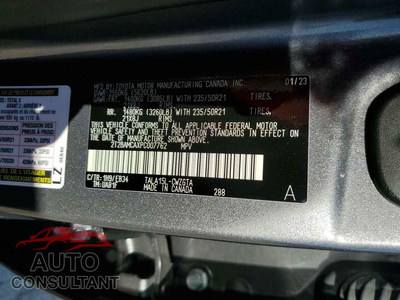 LEXUS RX350 2023 - 2T2BAMCAXPC007762