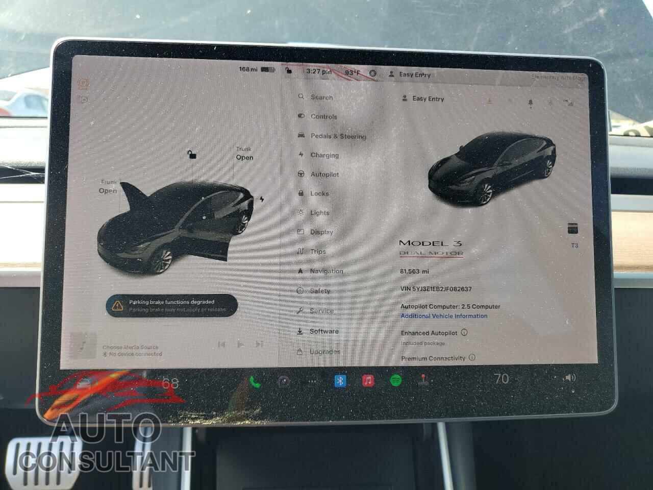 TESLA MODEL 3 2018 - 5YJ3E1EB2JF082637