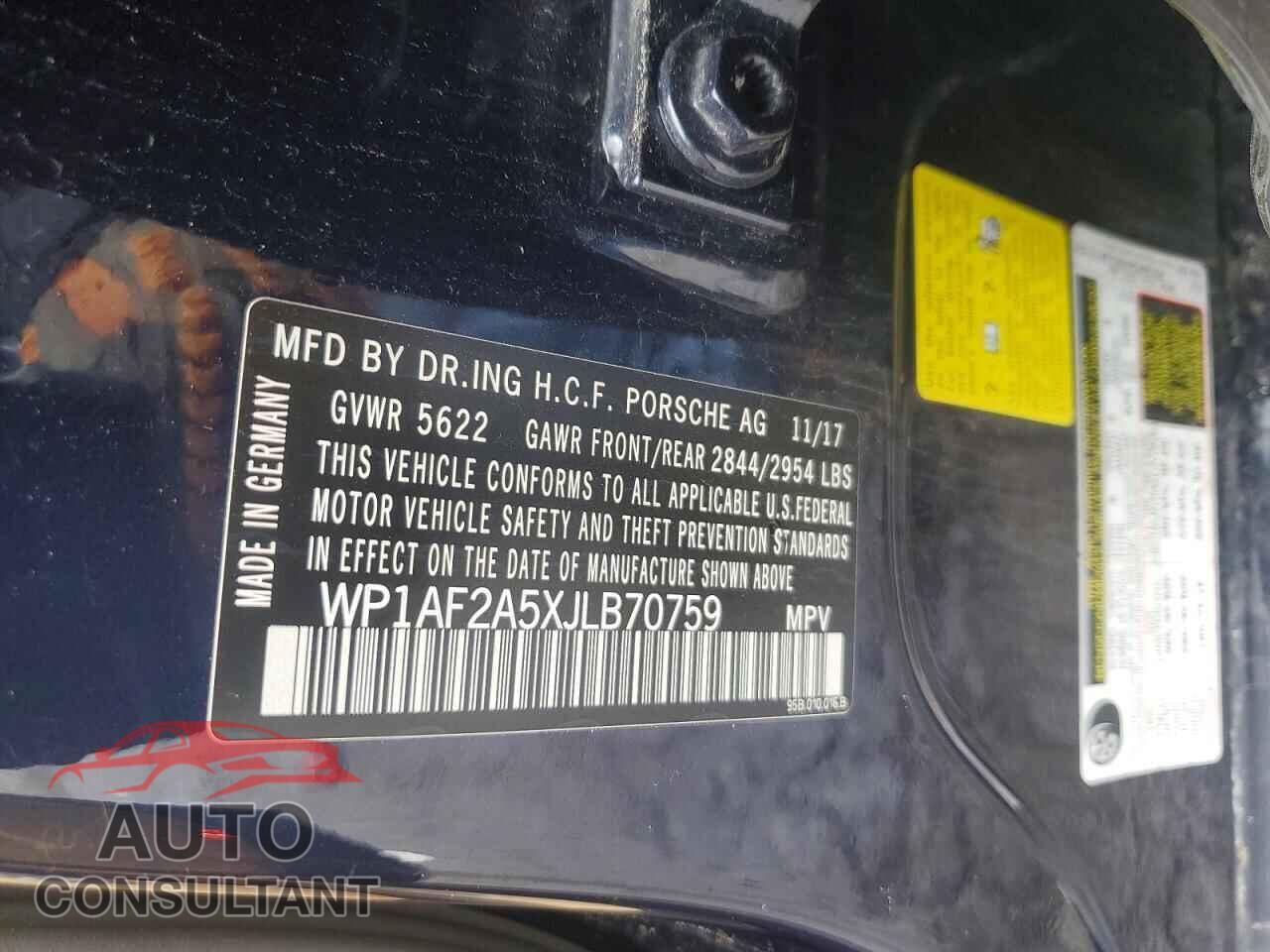PORSCHE MACAN 2018 - WP1AF2A5XJLB70759