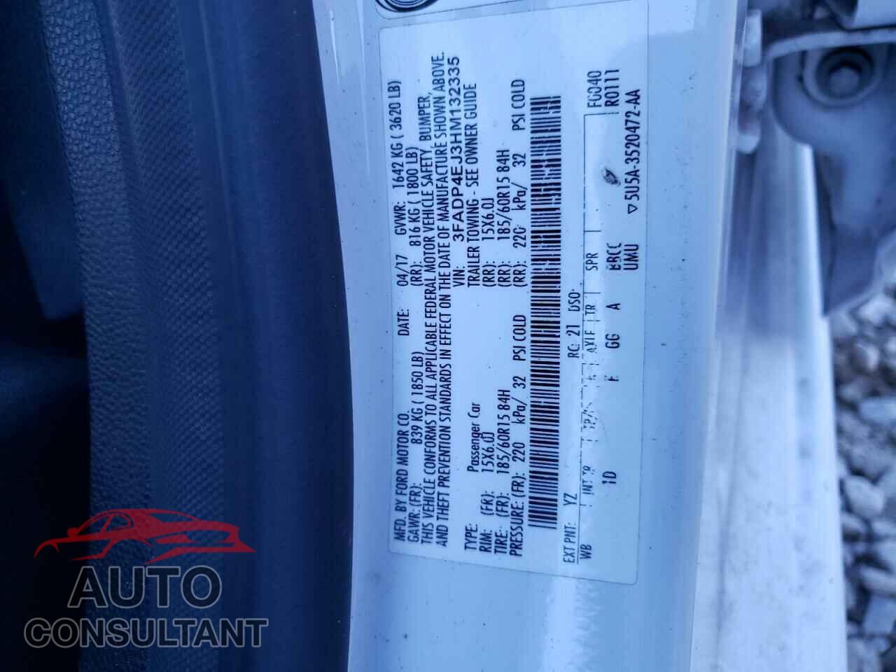 FORD FIESTA 2017 - 3FADP4EJ3HM132335