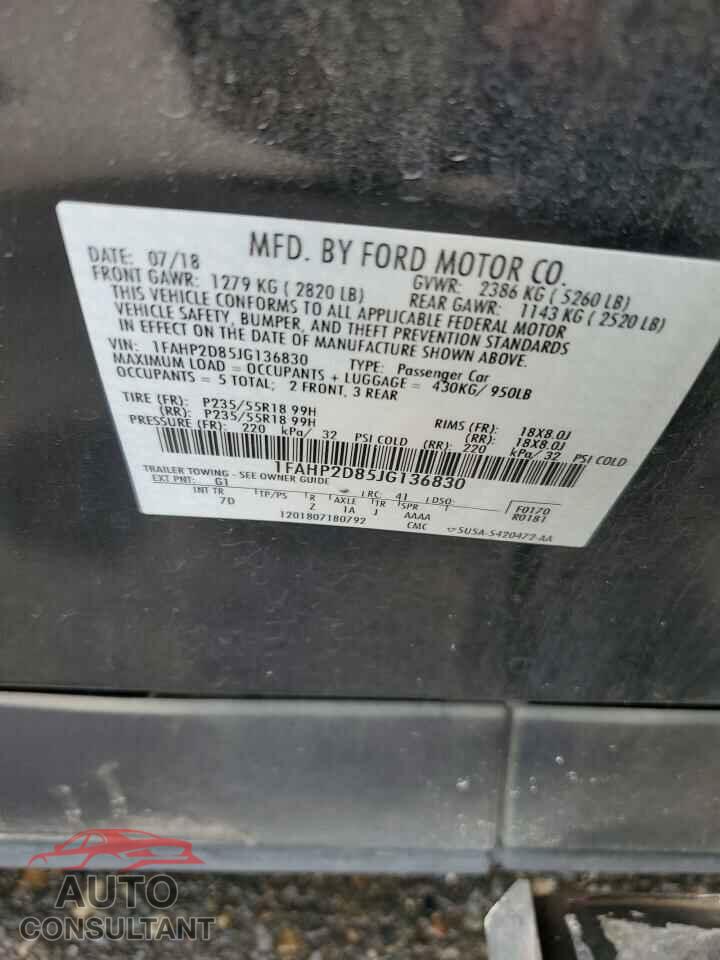 FORD TAURUS 2018 - 1FAHP2D85JG136830