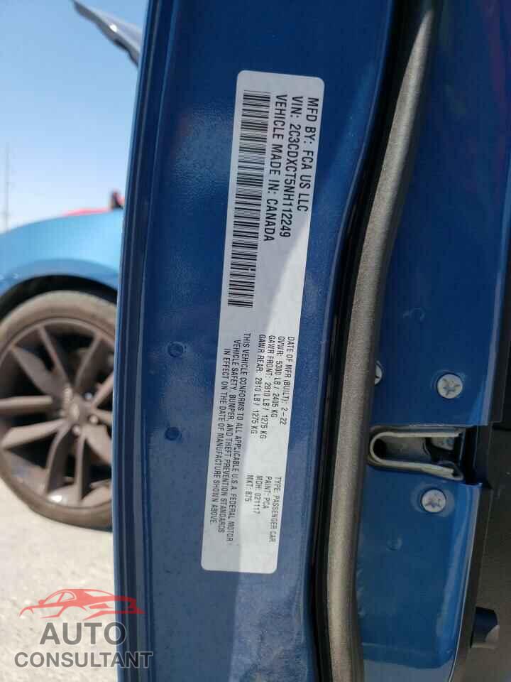 DODGE CHARGER 2022 - 2C3CDXCT5NH112249