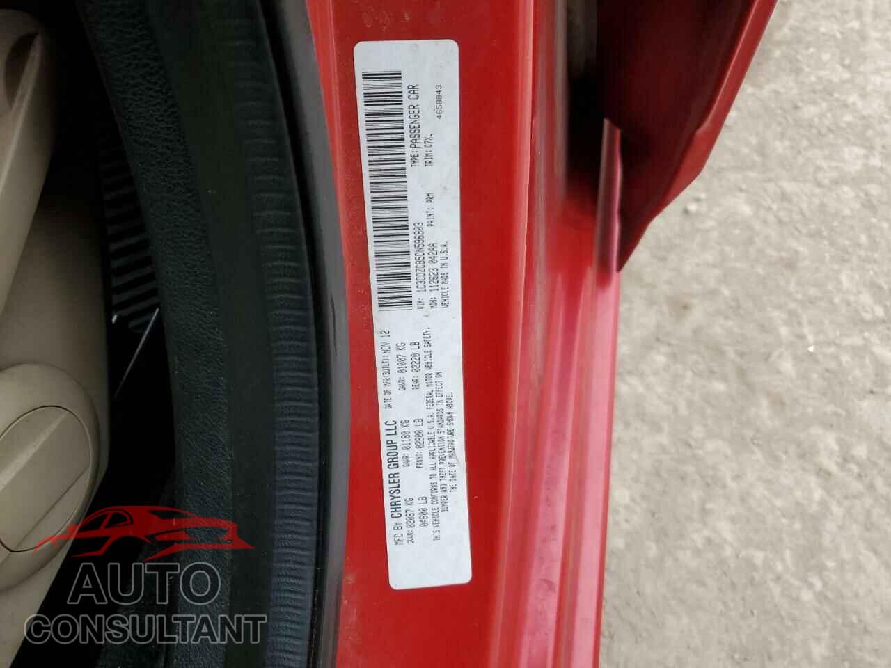 DODGE AVENGER 2013 - 1C3CDZCB5DN596903