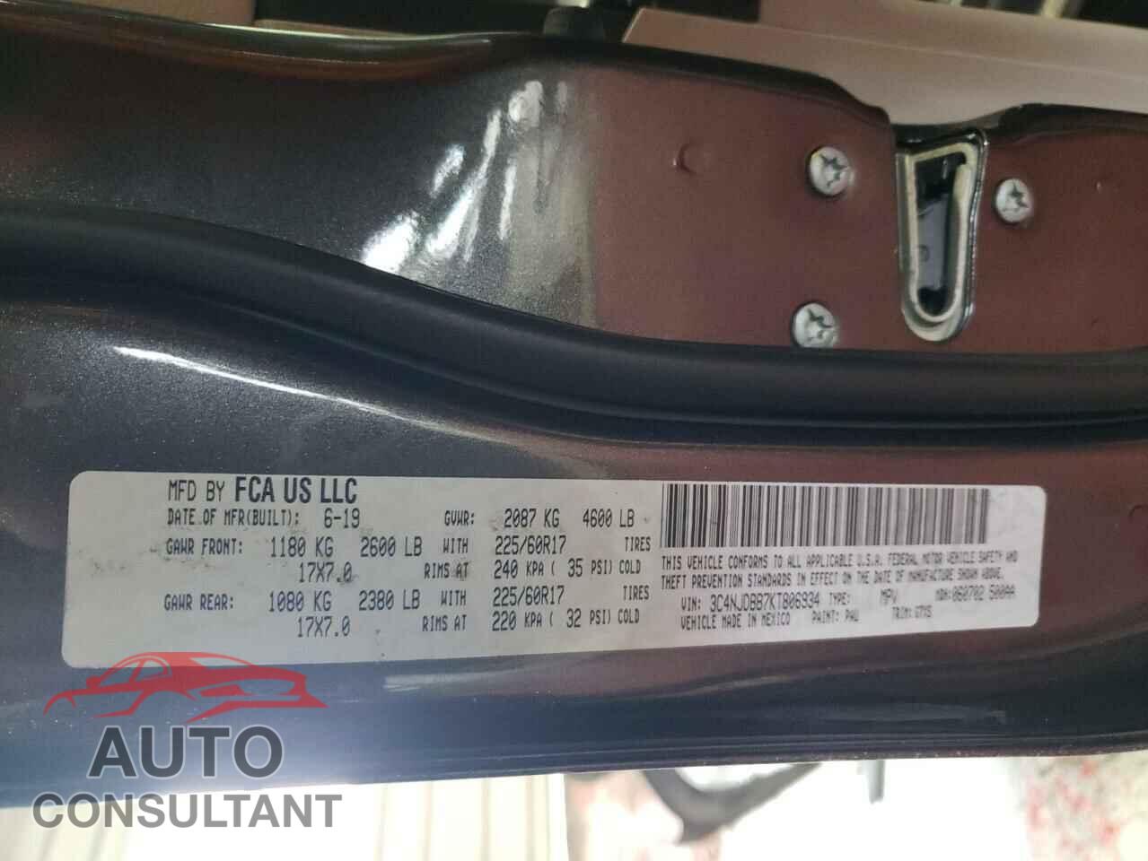 JEEP COMPASS 2019 - 3C4NJDBB7KT806934