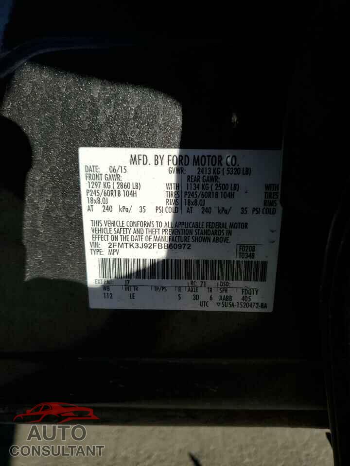 FORD EDGE 2015 - 2FMTK3J92FBB60972