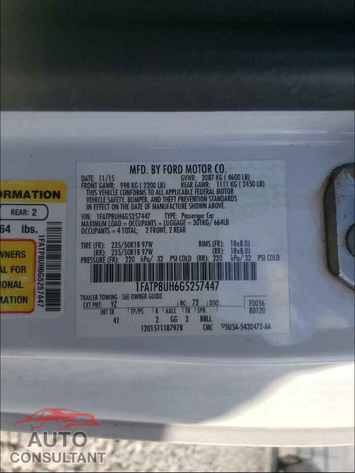 FORD MUSTANG 2016 - 1FATP8UH6G5257447