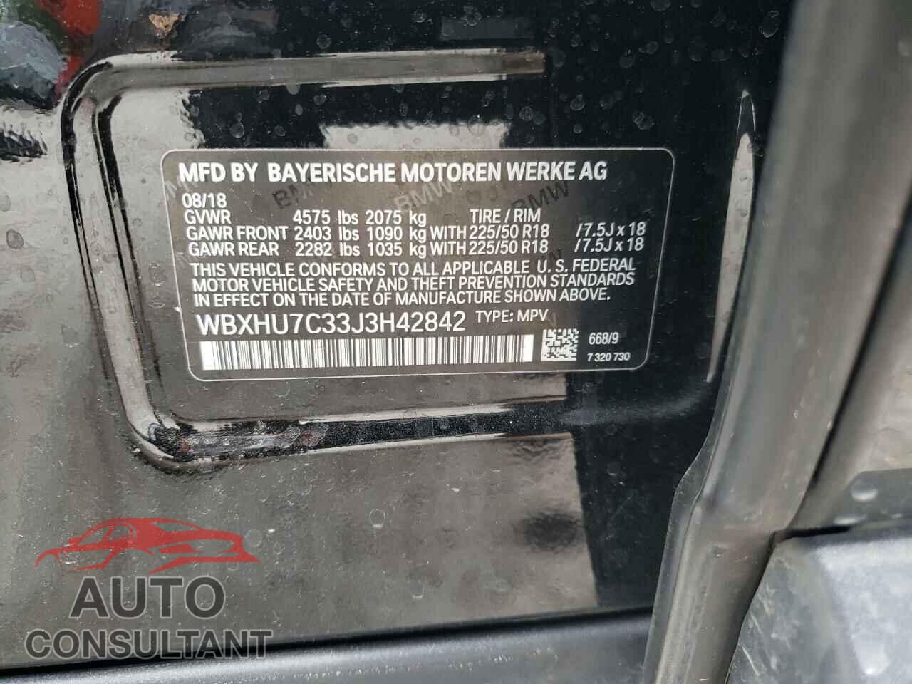 BMW X1 2018 - WBXHU7C33J3H42842