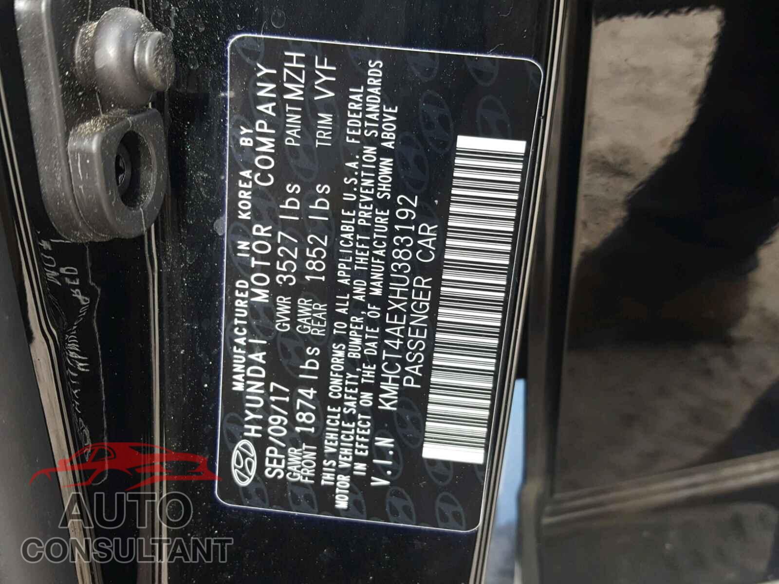 HYUNDAI ACCENT 2017 - KMHCT4AEXHU383192