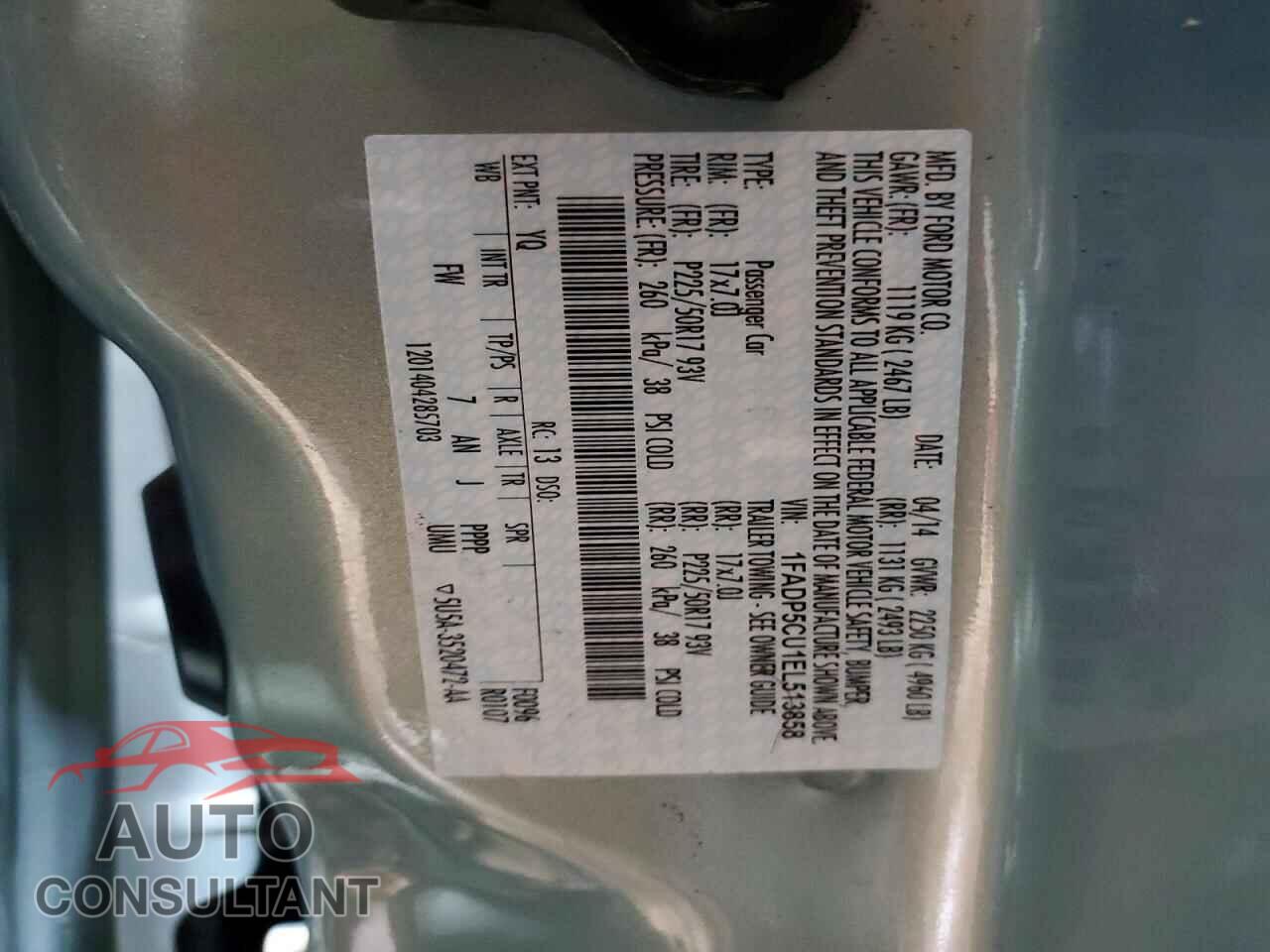 FORD CMAX 2014 - 1FADP5CU1EL513858