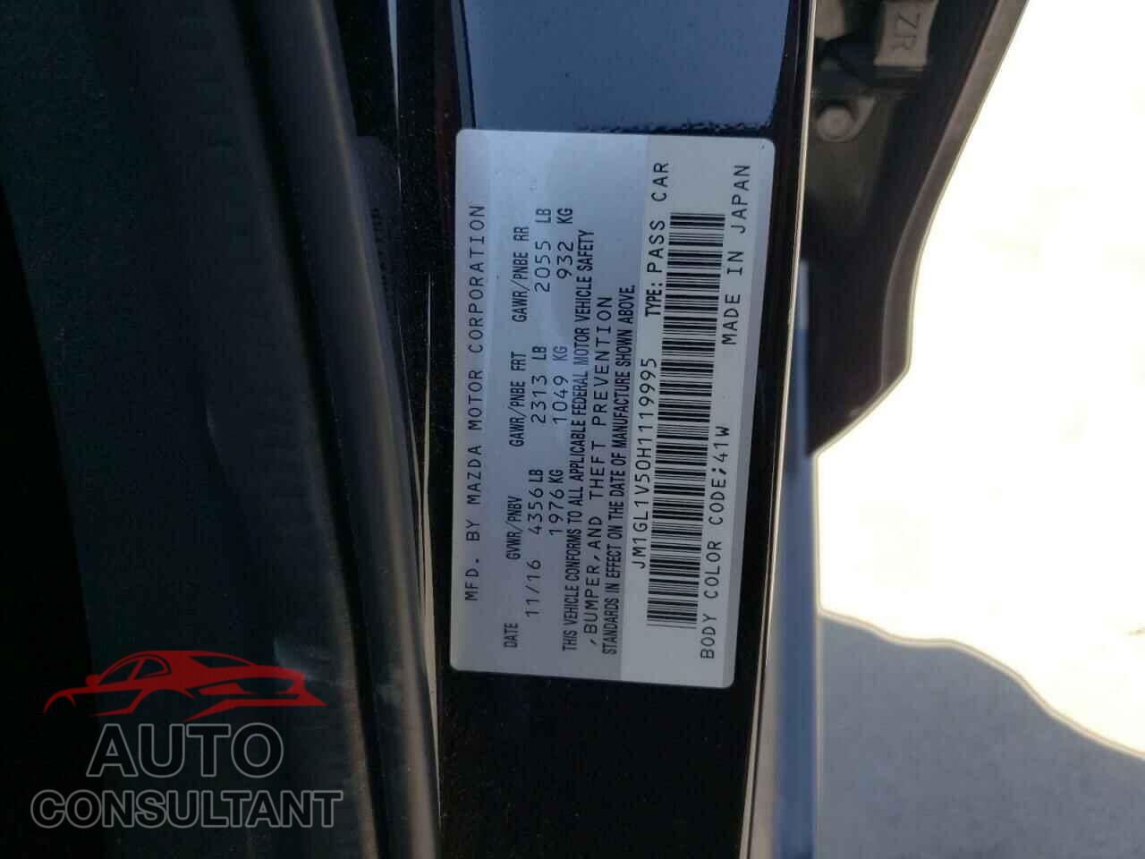 MAZDA 6 2017 - JM1GL1V50H1119995