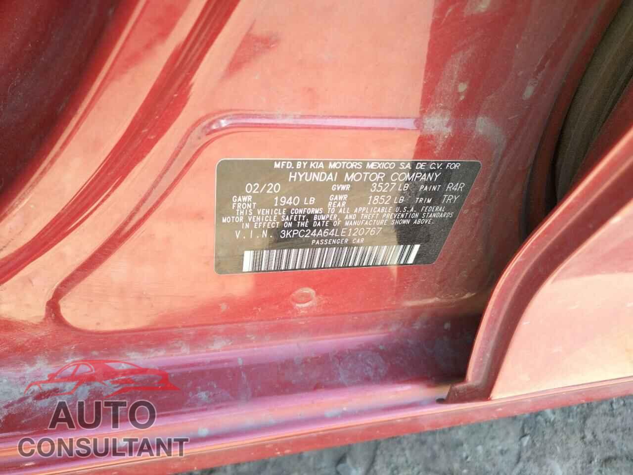 HYUNDAI ACCENT 2020 - 3KPC24A64LE120767