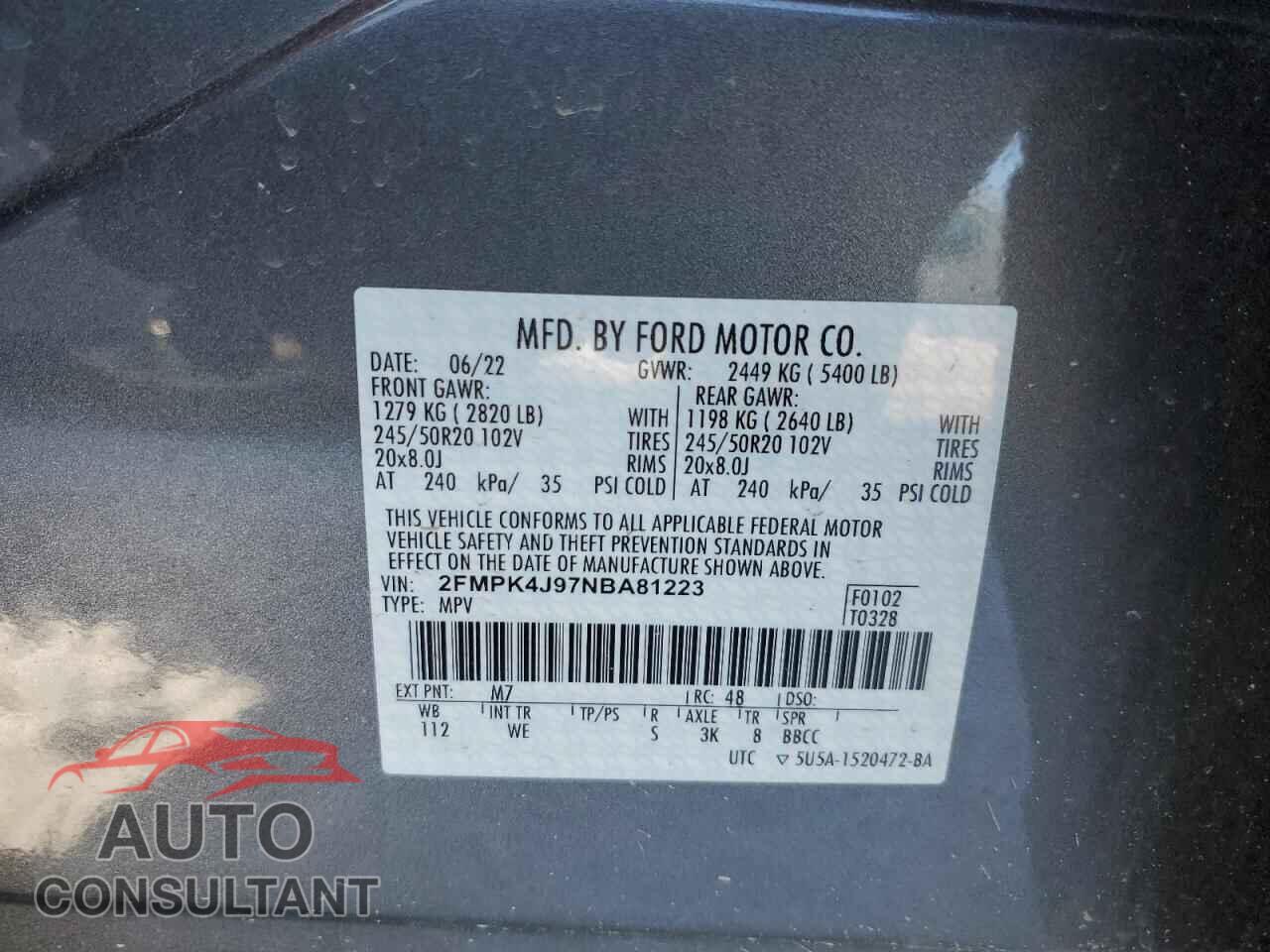 FORD EDGE 2022 - 2FMPK4J97NBA81223