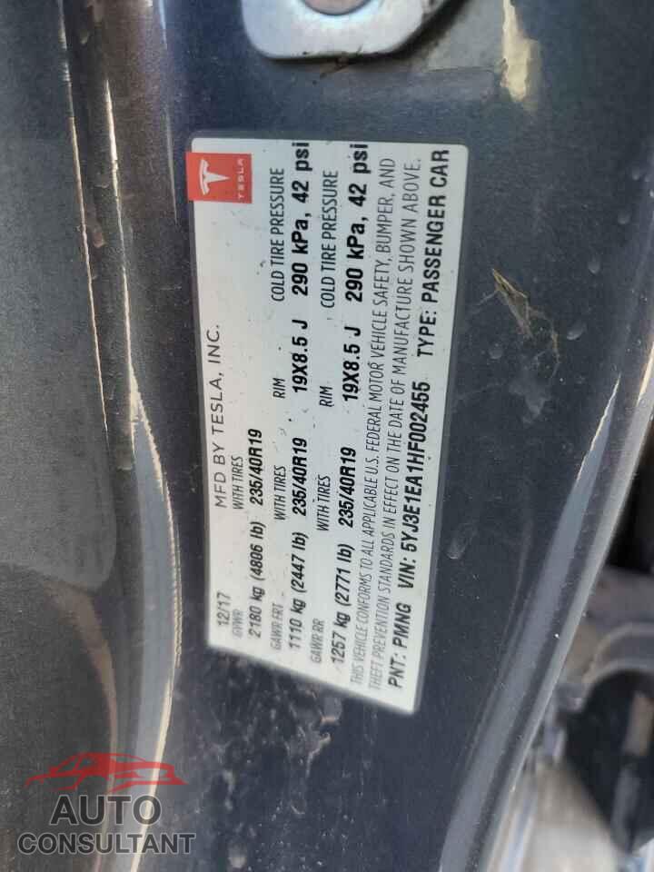 TESLA MODEL 3 2017 - 5YJ3E1EA1HF002455