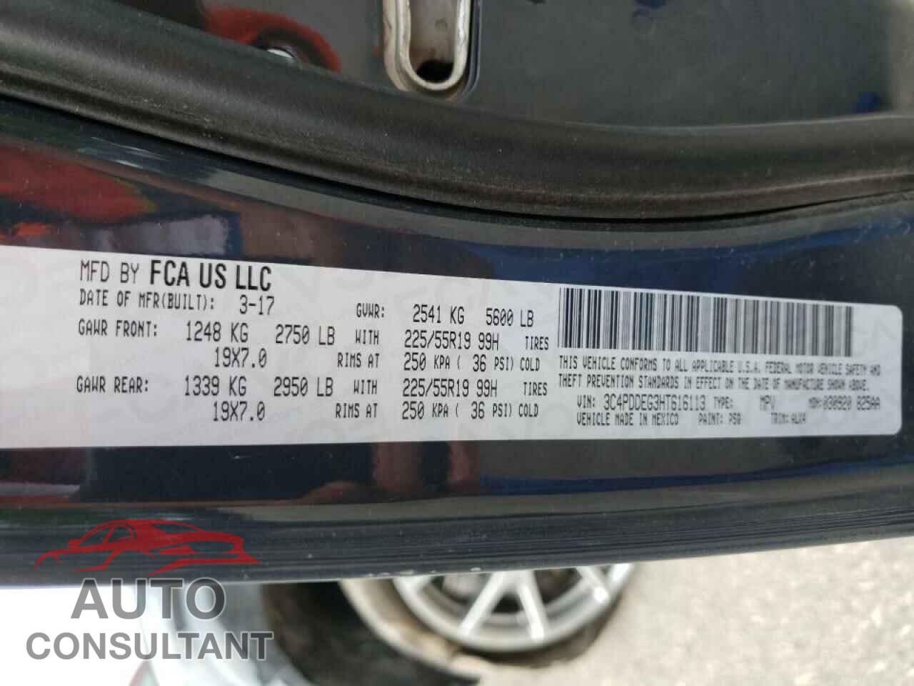 DODGE JOURNEY 2017 - 3C4PDDEG3HT616113