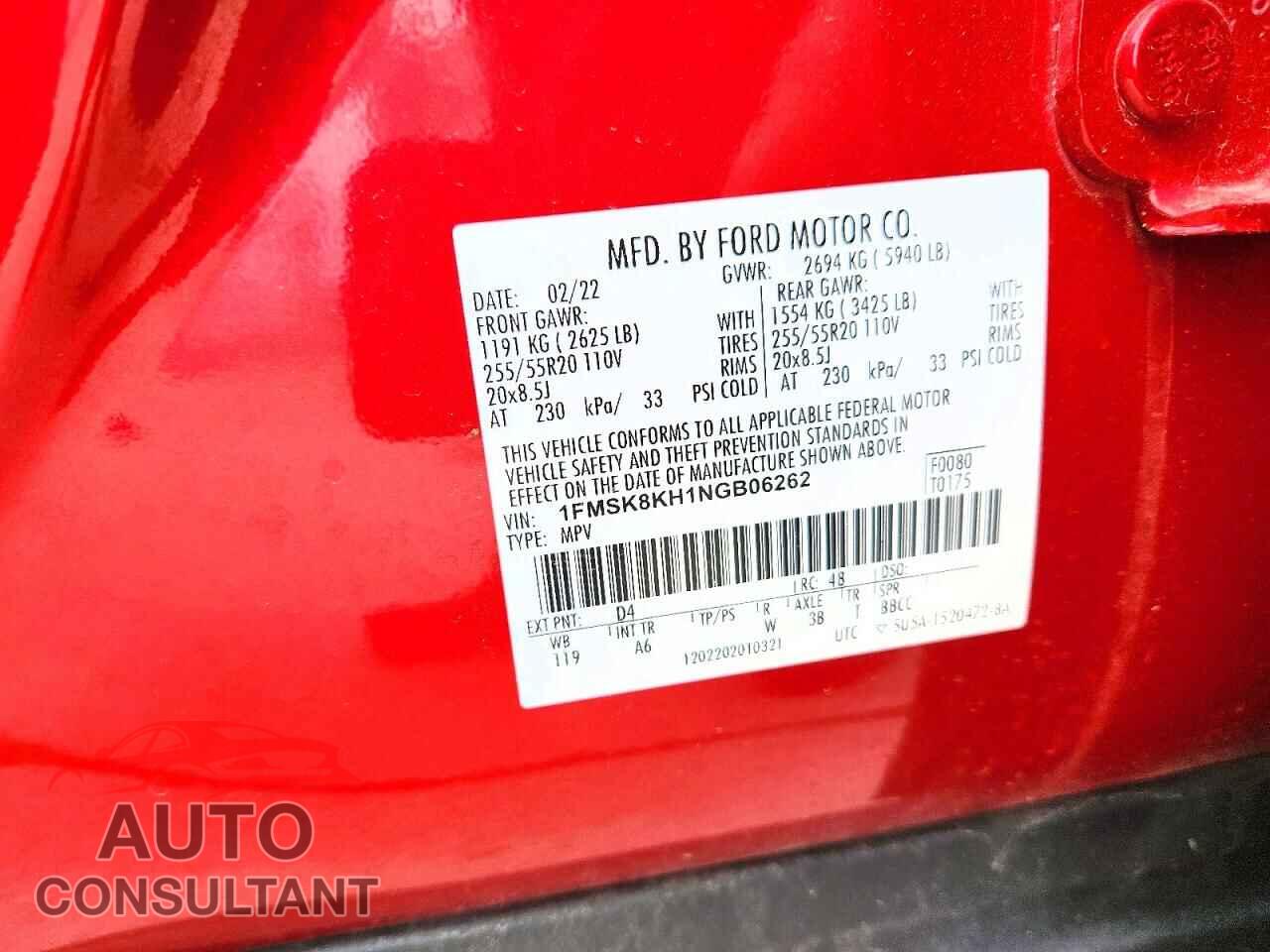 FORD EXPLORER 2022 - 1FMSK8KH1NGB06262