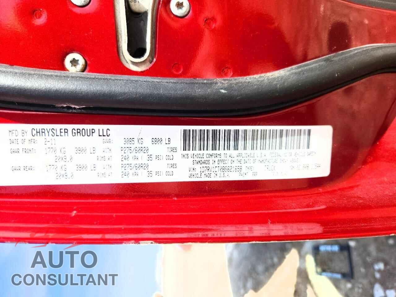 DODGE RAM 1500 2011 - 1D7RV1CT0BS621658
