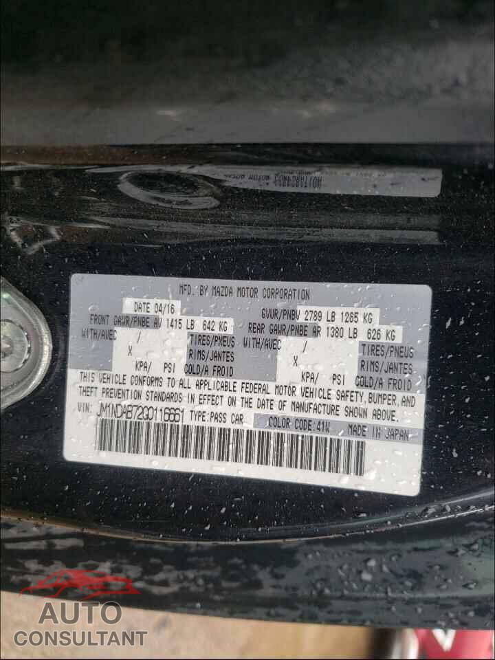 MAZDA MX5 2016 - JM1NDAB72G0116661