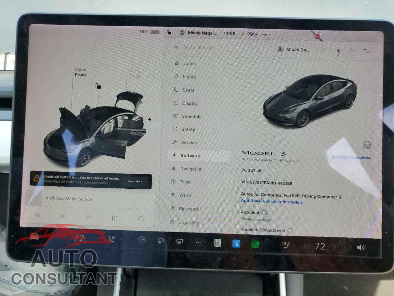 TESLA MODEL 3 2019 - 5YJ3E1EA0KF445185