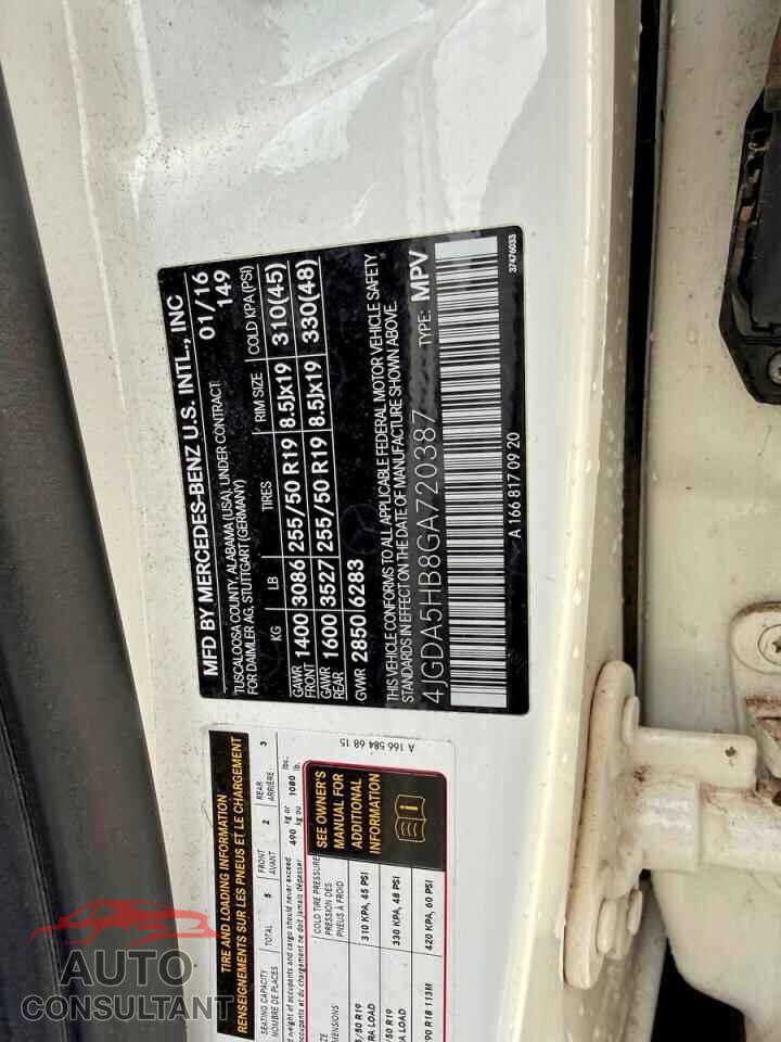MERCEDES-BENZ GLE-CLASS 2016 - 4JGDA5HB8GA720387