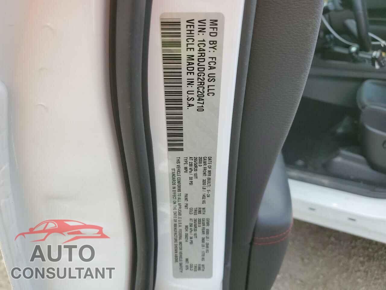 DODGE DURANGO 2024 - 1C4RDJDG2RC204710