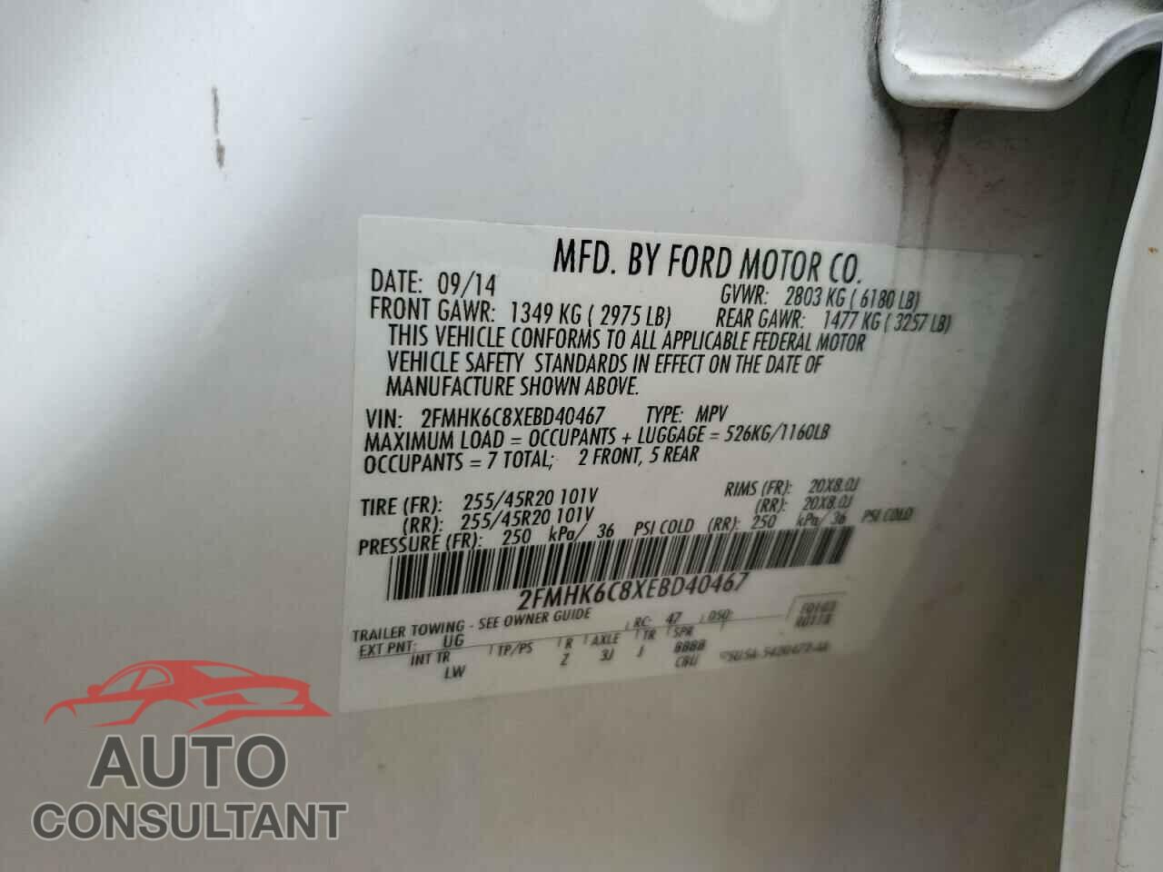 FORD FLEX 2014 - 2FMHK6C8XEBD40467