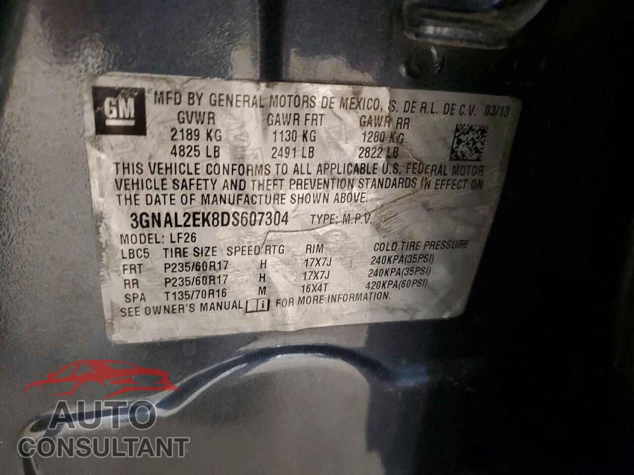 CHEVROLET CAPTIVA 2013 - 3GNAL2EK8DS607304