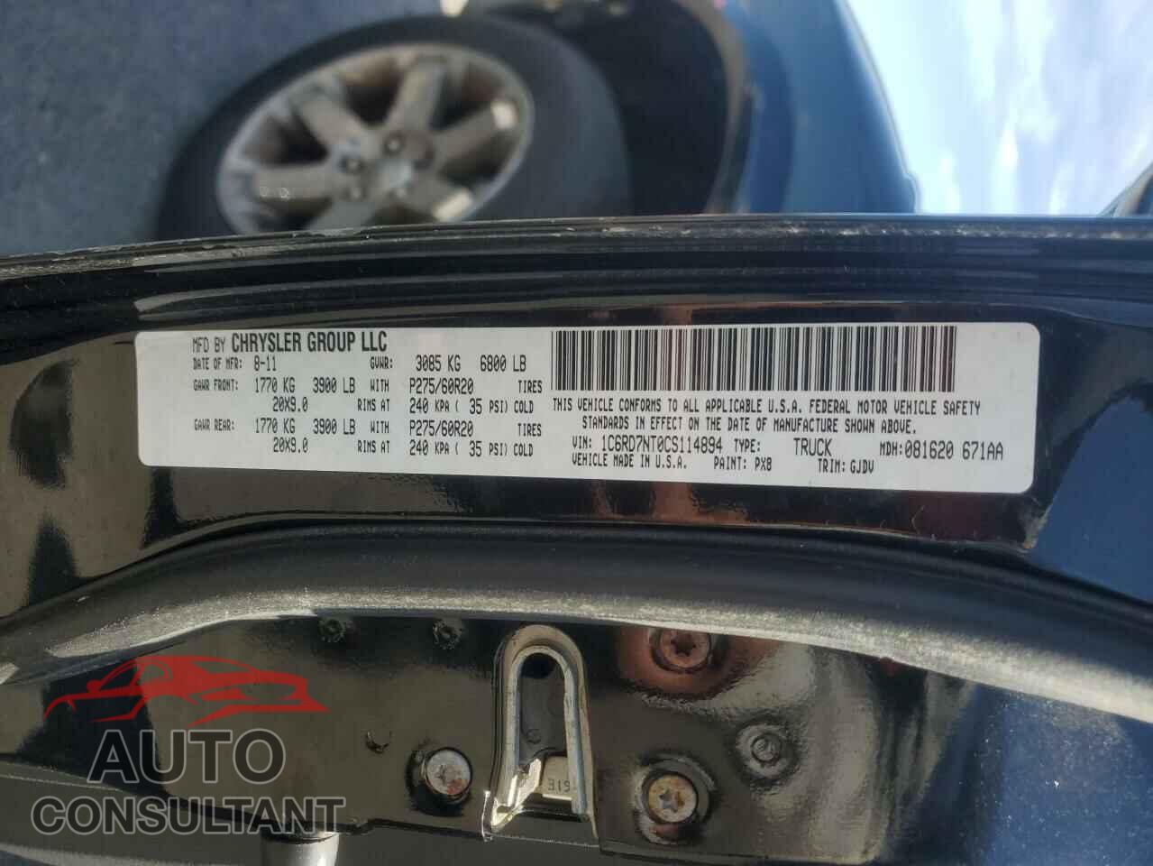 DODGE RAM 1500 2012 - 1C6RD7NT0CS114894