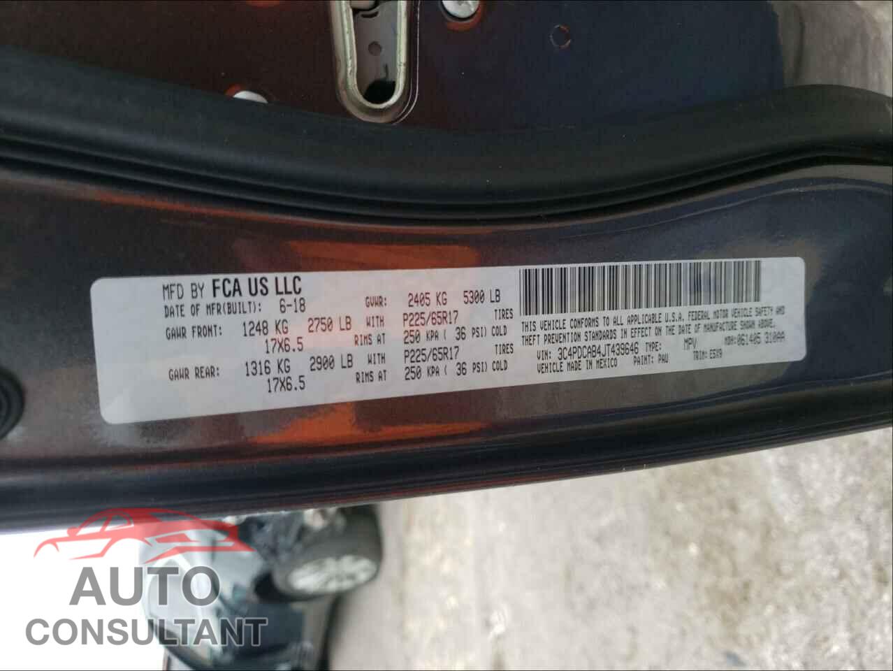 DODGE JOURNEY 2018 - 3C4PDCAB4JT439646