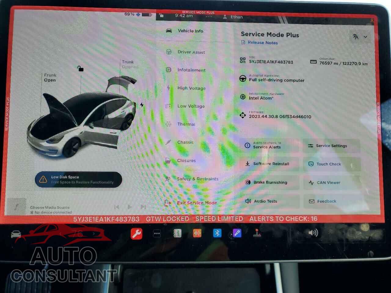 TESLA MODEL 3 2019 - 5YJ3E1EA1KF483783