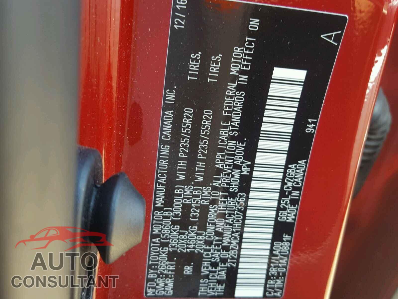 LEXUS RX 350 2017 - 2T2BZMCA1HC073563