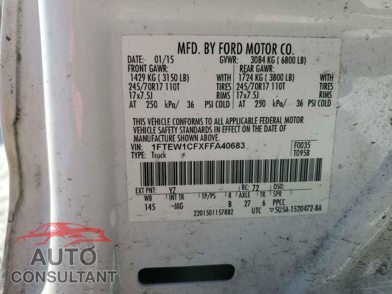 FORD F-150 2015 - 1FTEW1CFXFFA40683