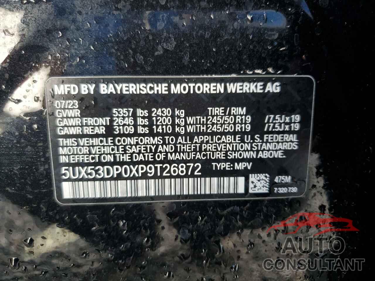 BMW X3 2023 - 5UX53DP0XP9T26872