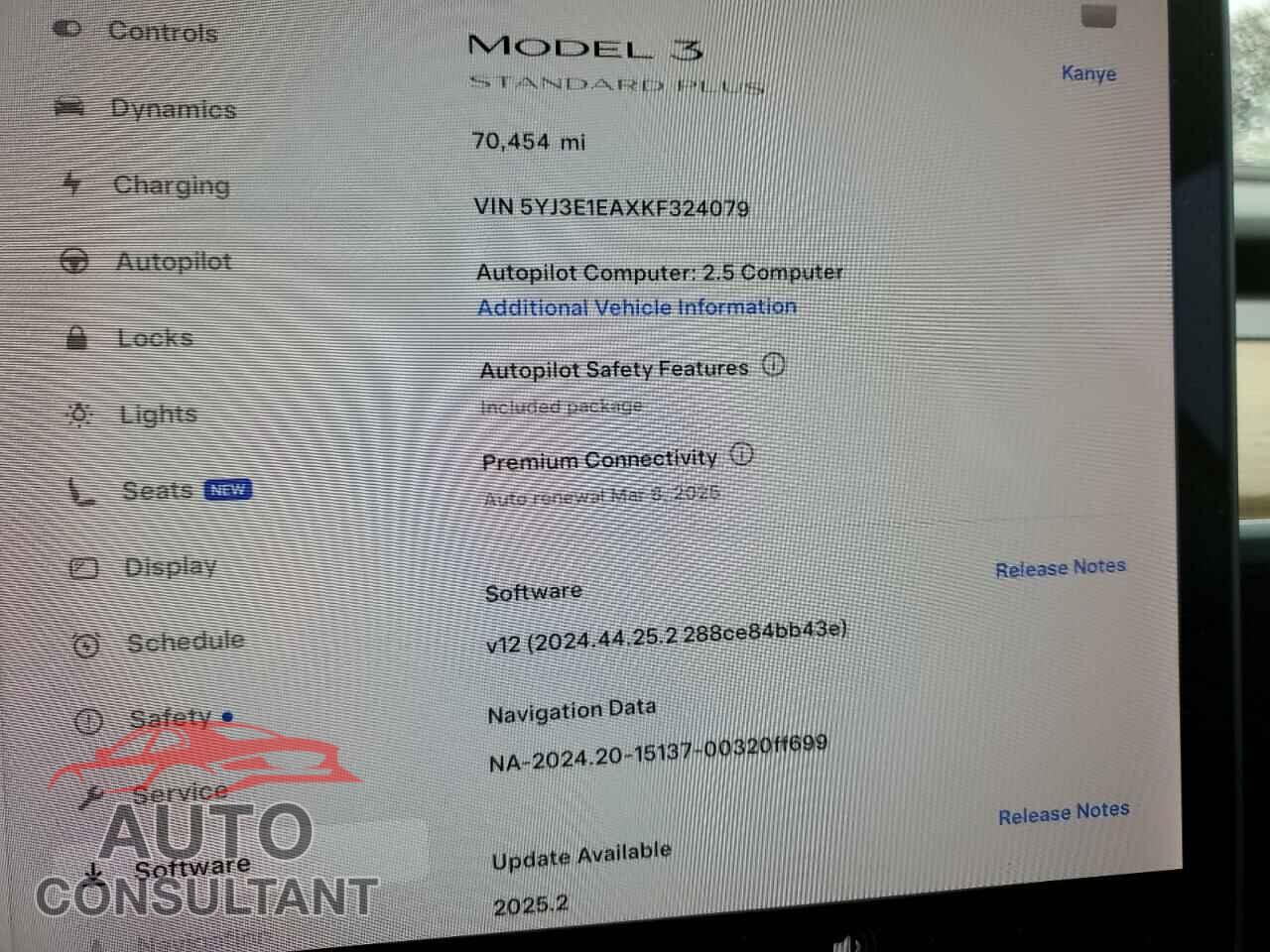 TESLA MODEL 3 2019 - 5YJ3E1EAXKF324079