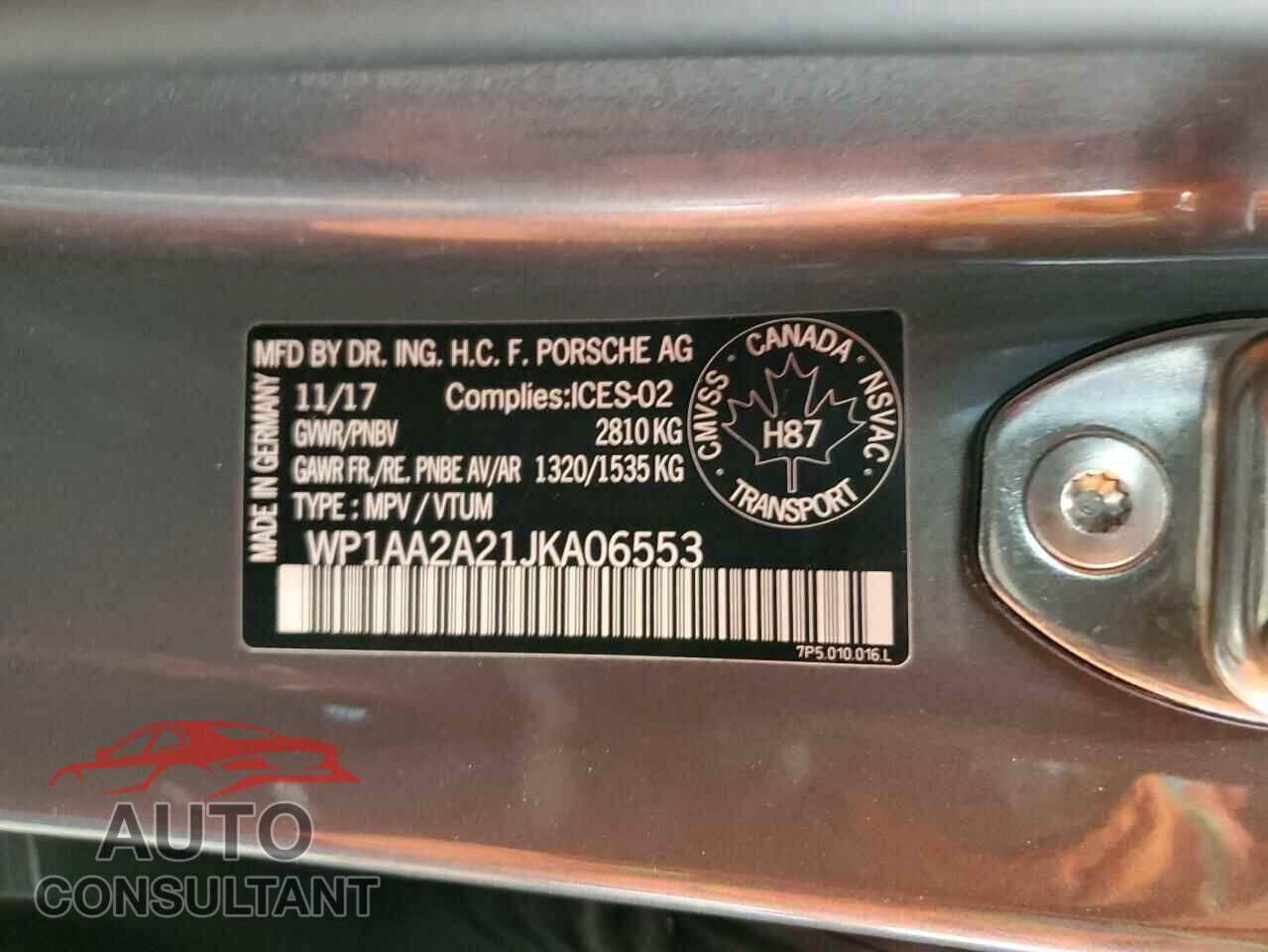 PORSCHE CAYENNE 2018 - WP1AA2A21JKA06553