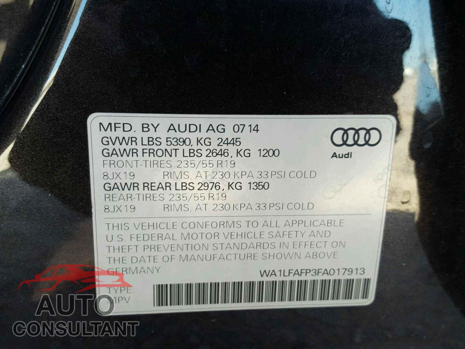 AUDI Q5 2015 - WA1LFAFP3FA017913