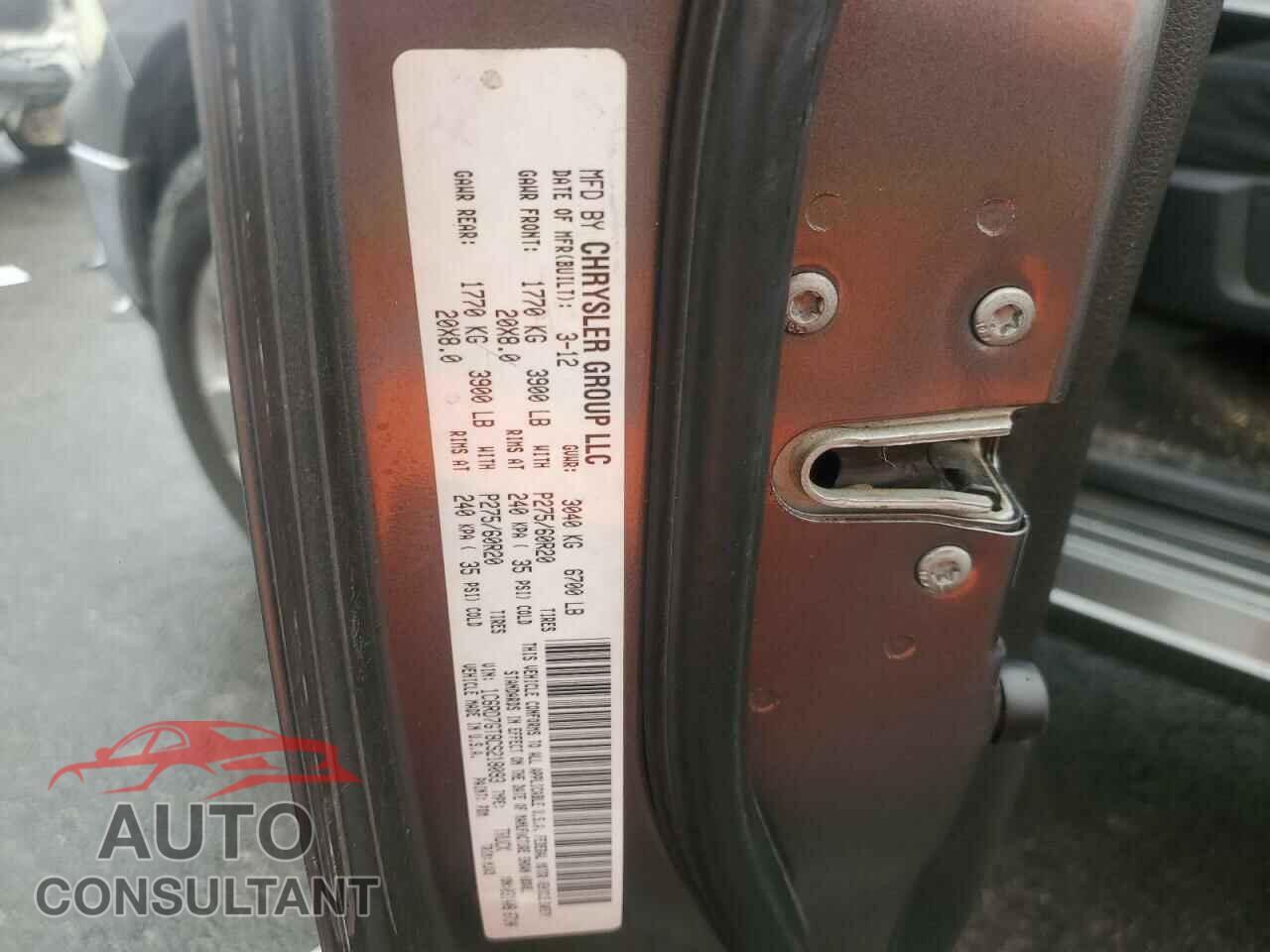 DODGE RAM 1500 2012 - 1C6RD7GT8CS218093