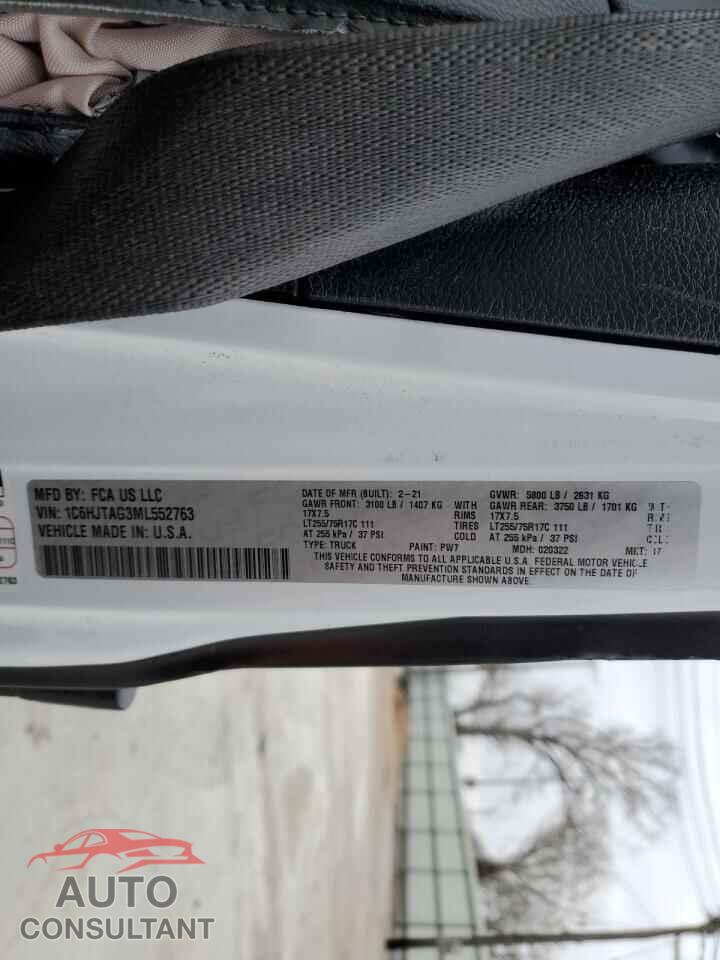 JEEP GLADIATOR 2021 - 1C6HJTAG3ML552763