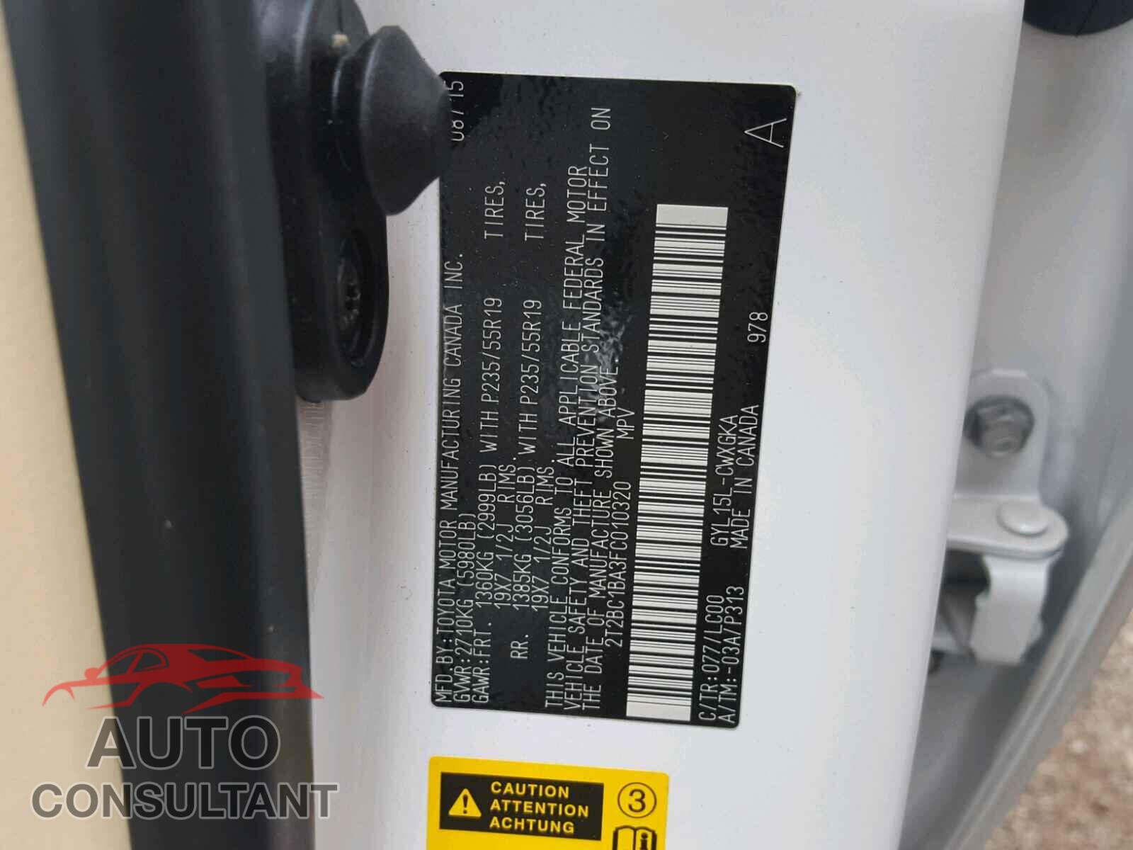 LEXUS RX 450 2015 - 2T2BC1BA3FC010320
