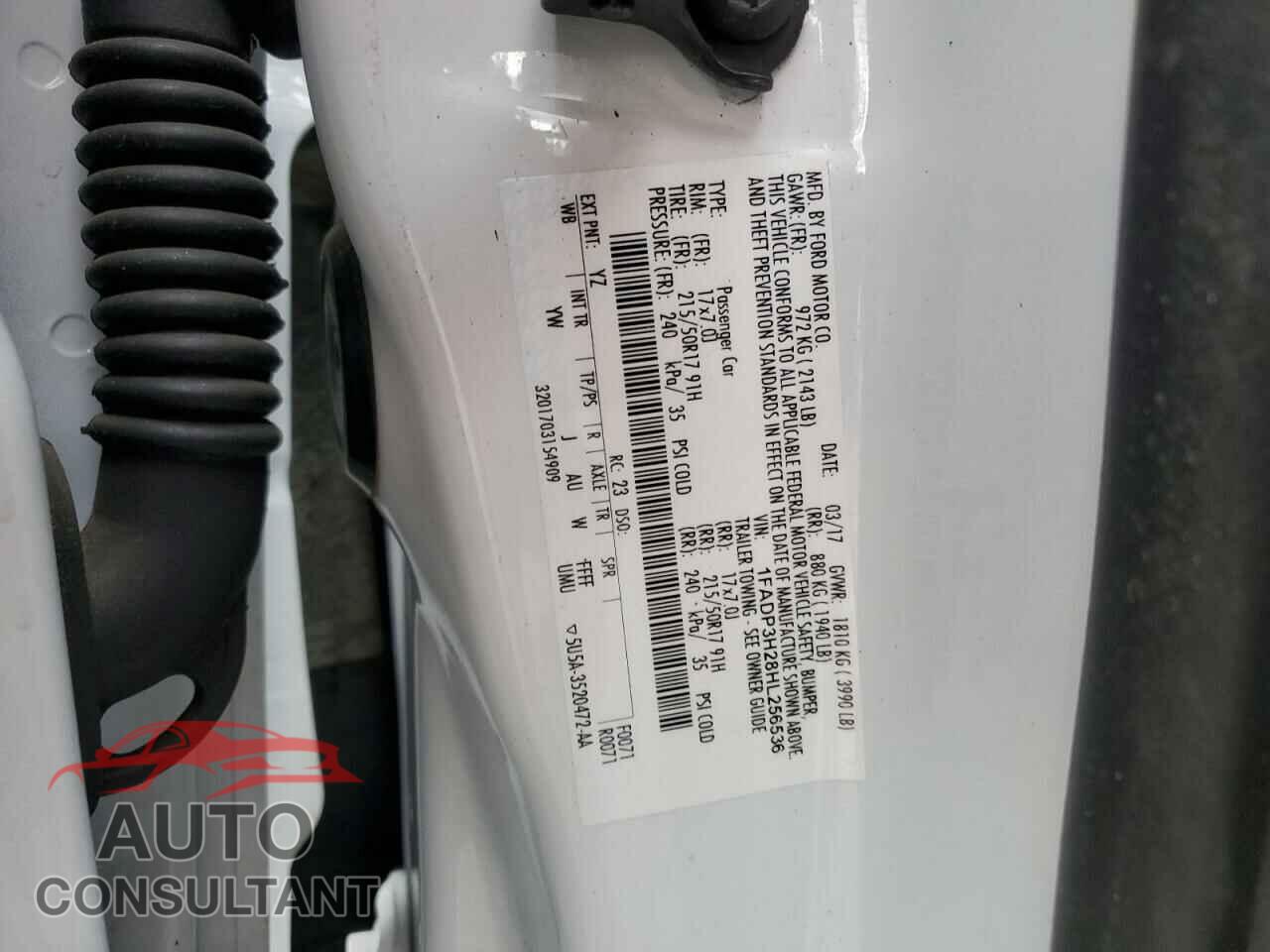 FORD FOCUS 2017 - 1FADP3H28HL256536