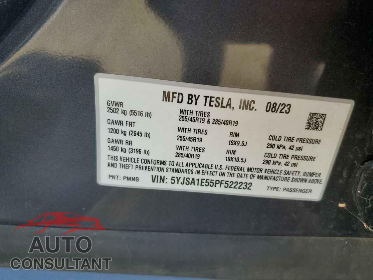 TESLA MODEL S 2023 - 5YJSA1E55PF522232