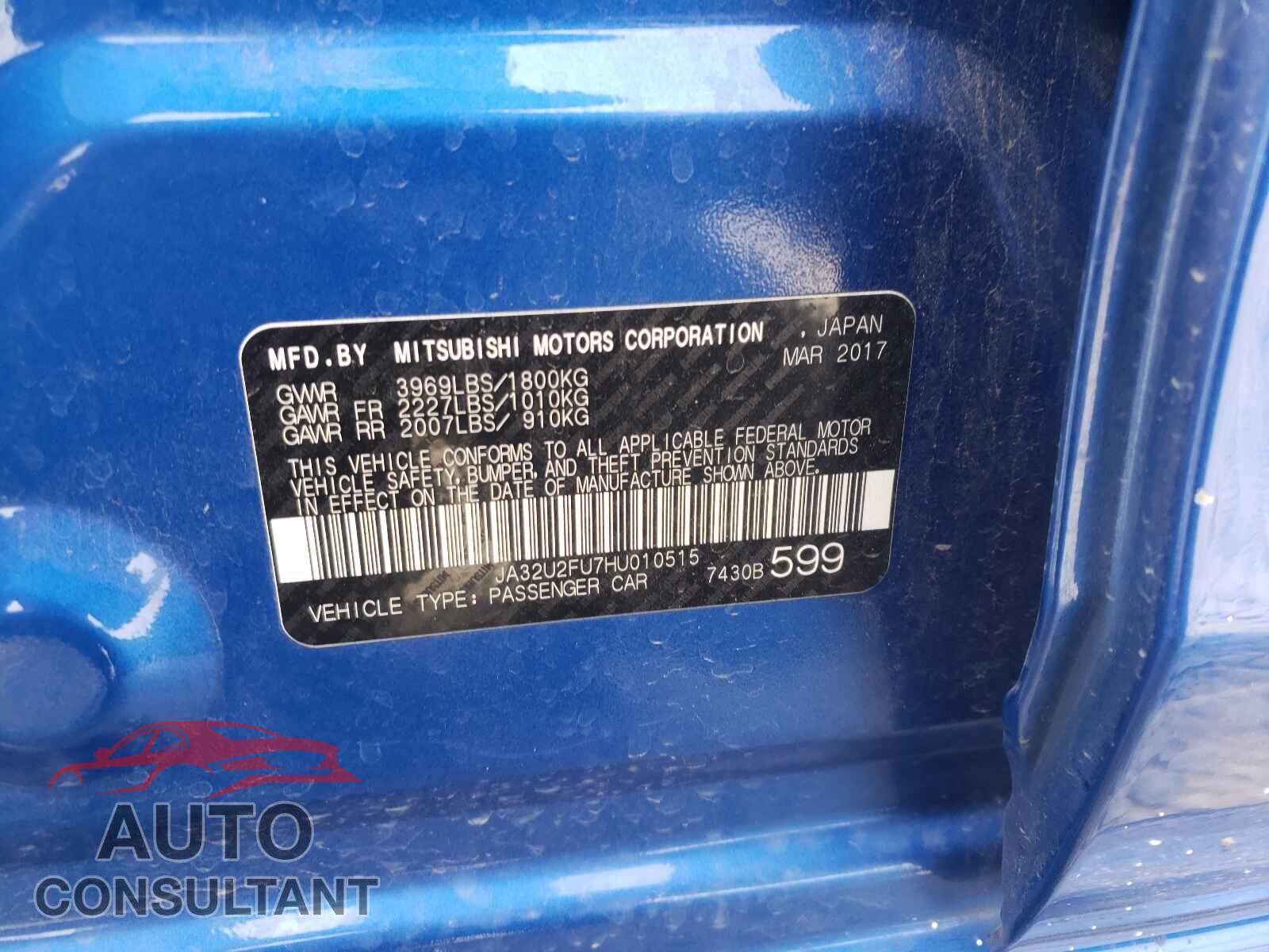 MITSUBISHI LANCER 2017 - JA32U2FU7HU010515